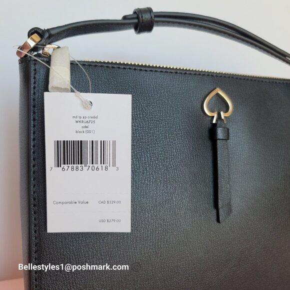 KATE SPADE Adel Small Top-zip Leather Crossbody Bag- Black Color ⭐FINAL PRICE⭐🎈 - Picture 15 of 16